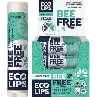 ECO LIPS Lip Balm (Pack of 24) Bee Free - Sweet Mint 24x4.25g