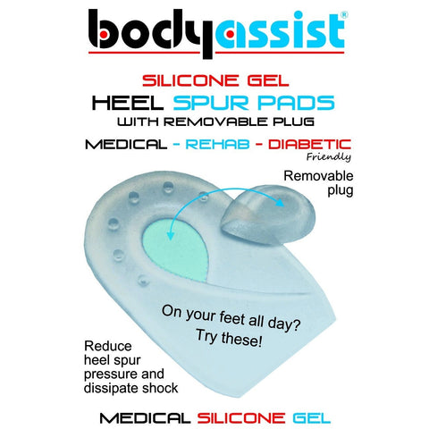 BA SILICONE GEL HEEL SPUR PADS WITH REMOVABLE PLUG