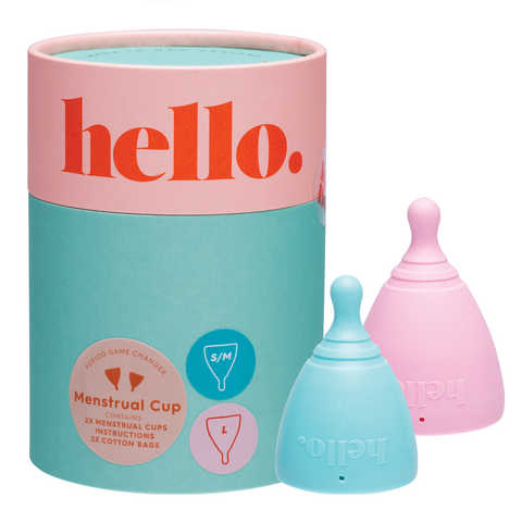 THE HELLO CUP Menstrual Cup Double Box Blue+Blush S/M + L 2