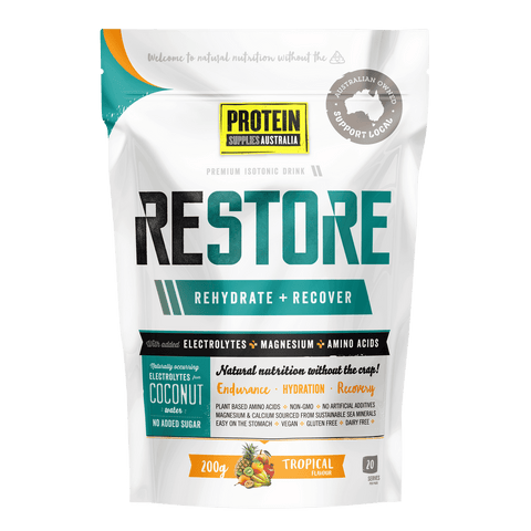 PROTEIN SUPPLIES AUSTRALIA Restore Hydration Recovery Drink Tropical 200g