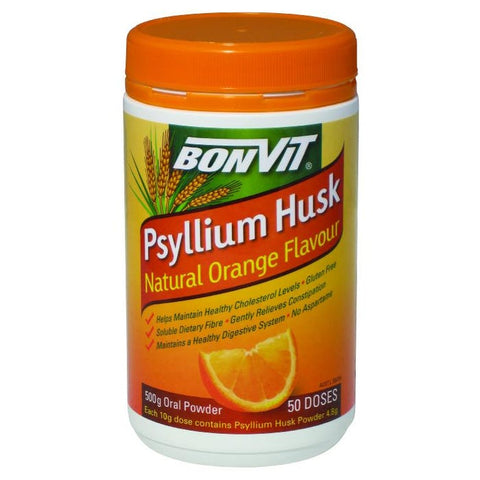 Bonvit Psyllium Husk Orange Flavour 500g (50 Doses)