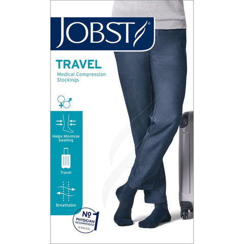 Jobst Unisex Travel Knee High 15-20 mmhg Compression Socks Size 3 Black