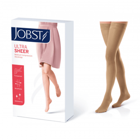Jobst UltraSheer Compression Stockings Thigh High 15-20 mmHg Natural Large