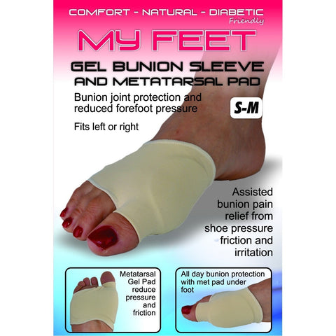 MY FEET GEL BUNION SLEEVE WITH METATARSAL PAD (EACH)