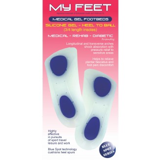 BA MEDICAL GEL FOOTBEDS - HEEL TO BALL (3/4 PAIR)