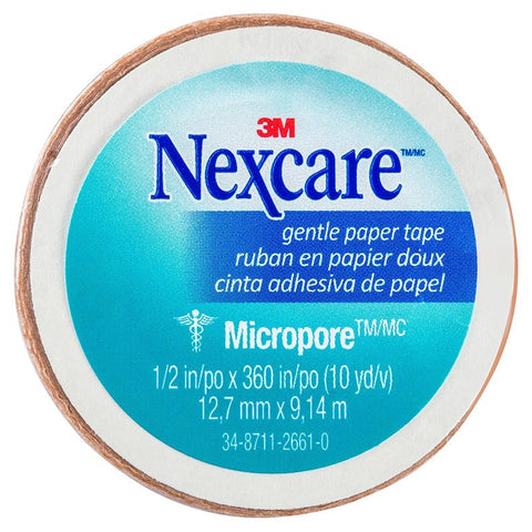 Nexcare Micropore Gentle Paper Tape (Tan) 12.7mm X 9.14m