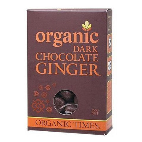 ORGANIC TIMES Dark Chocolate Ginger 150g