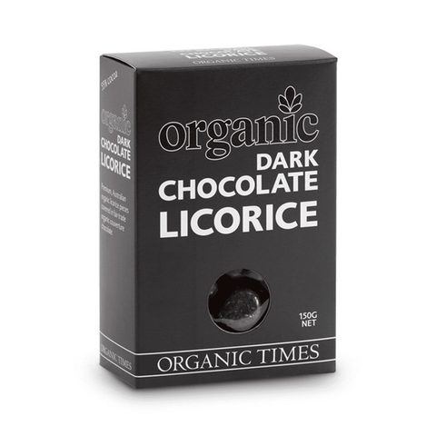 ORGANIC TIMES Dark Chocolate Licorice 150g