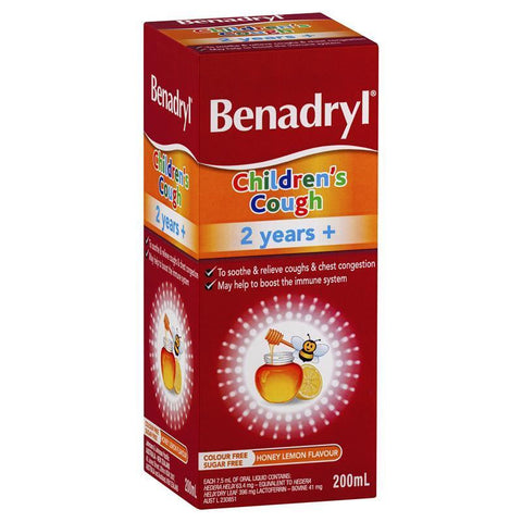 Benadryl Children's Cough 2 years+ Honey Lemon Flavour 200mL