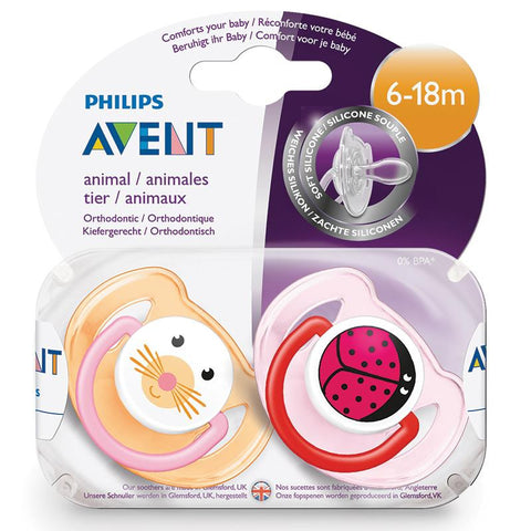 Avent Soother Animal 6-18months BPA Free 2 Pack