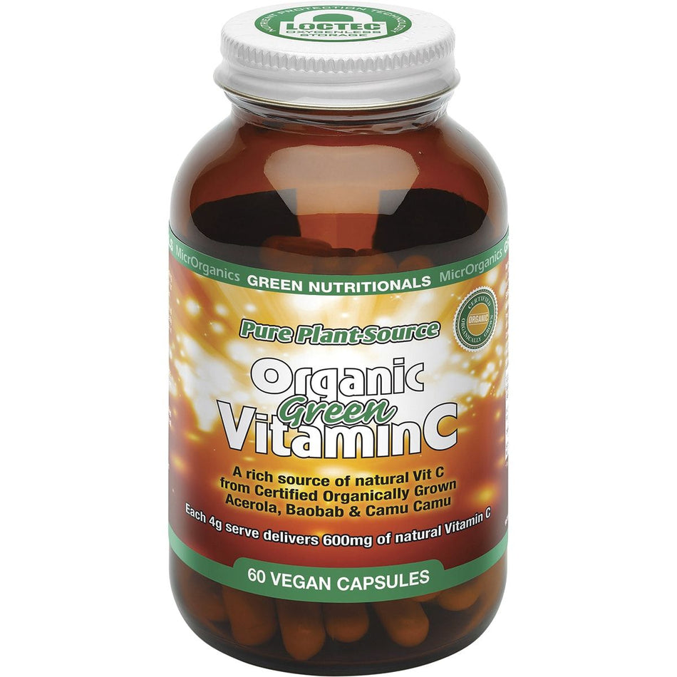 GREEN NUTRITIONALS Organic Green Vitamin C Vegan Capsules (600mg) 60