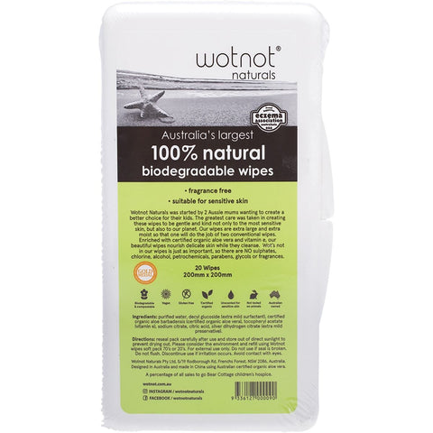 WOTNOT Baby Wipes With Case 100% Biodegradable 20