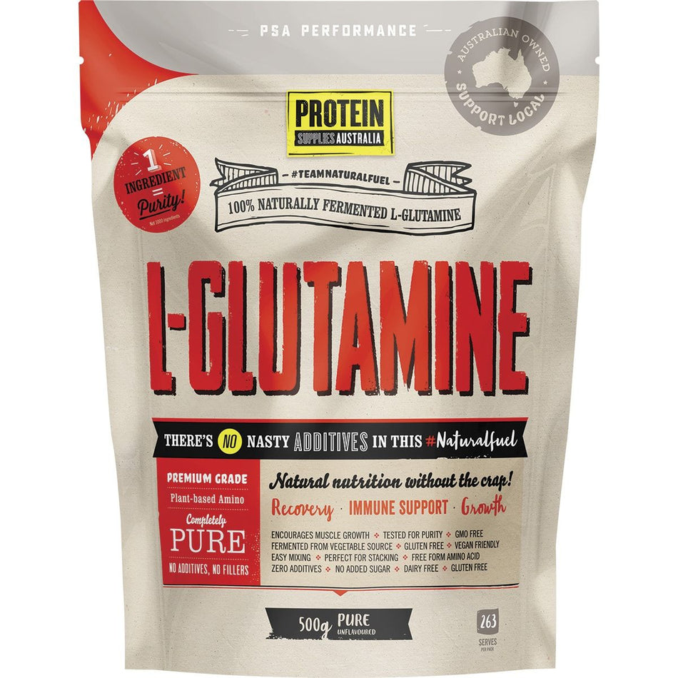 PROTEIN SUPPLIES AUSTRALIA L-Glutamine (Plant-based) Pure 500g
