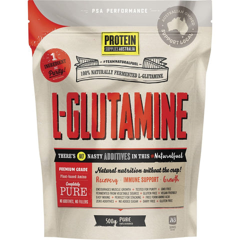 PROTEIN SUPPLIES AUSTRALIA L-Glutamine (Plant-based) Pure 500g