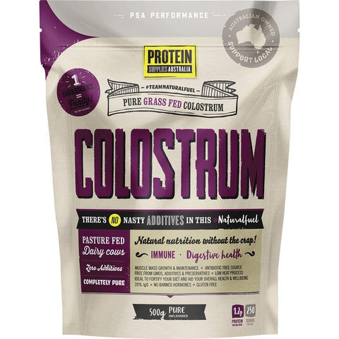 PROTEIN SUPPLIES AUSTRALIA Colostrum (Grass Fed) Pure - 20% Immunoglobulin (IgG) 500g