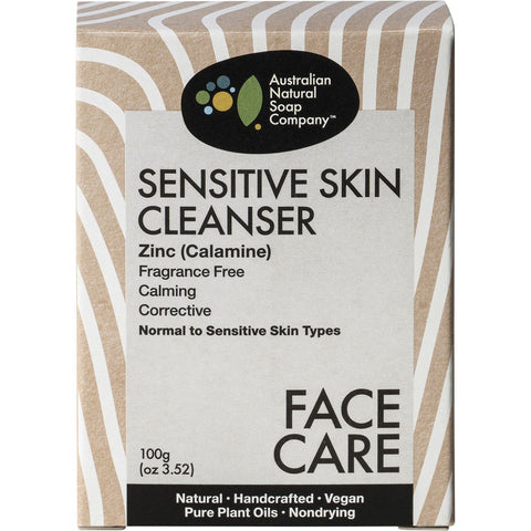 THE AUST. NATURAL SOAP CO Face Care - Sensitive Skin Cleanser Zinc (Calamine) - 100g
