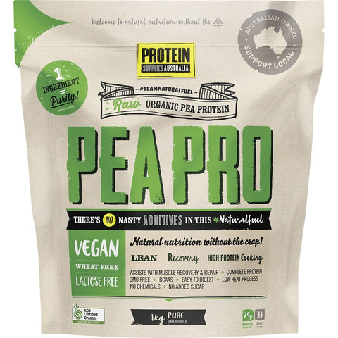 PROTEIN SUPPLIES AUSTRALIA PeaPro (Raw Pea Protein) Pure 1kg