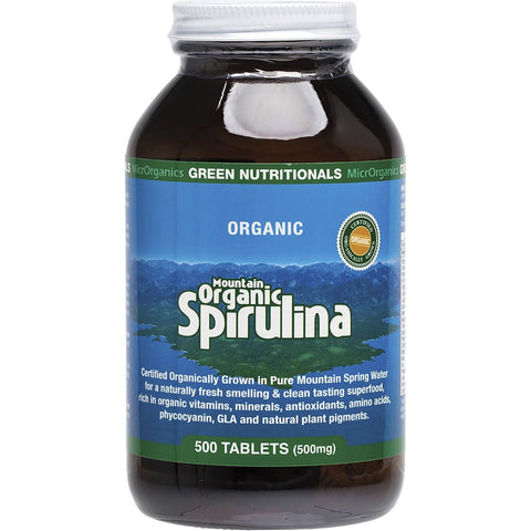 Green Nutritionals Mountain Organic Spirulina Tablets (500mg) 500
