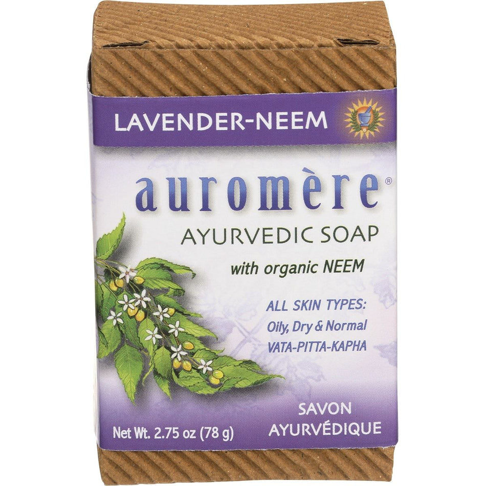 Auromere Neem Soap Ayurvedic Lavender Neem 78g