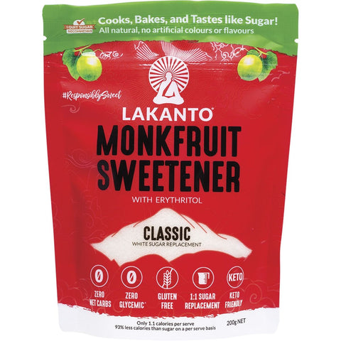 LAKANTO Classic - Monkfruit Sweetener White Sugar Replacement 200g