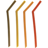 LITTLE MASHIES Reusable Soft Silicone Straws Earth Tones + Cleaning Brush 4