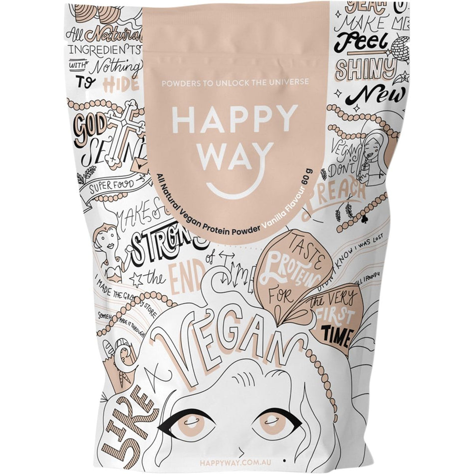 Happy Way Pea Protein Powder Vanilla 60g 6pk