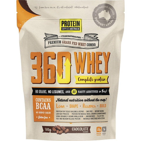 PROTEIN SUPPLIES AUSTRALIA 360Whey (WPI+WPC Combo) Chocolate 500g