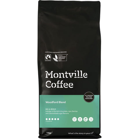 MONTVILLE COFFEE Coffee Ground (Plunger) Woodford Blend 1kg