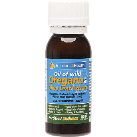 SOLUTIONS 4 HEALTH Fortified Defence - Wild Oregano With Olive Leaf + Peppermint 50ml