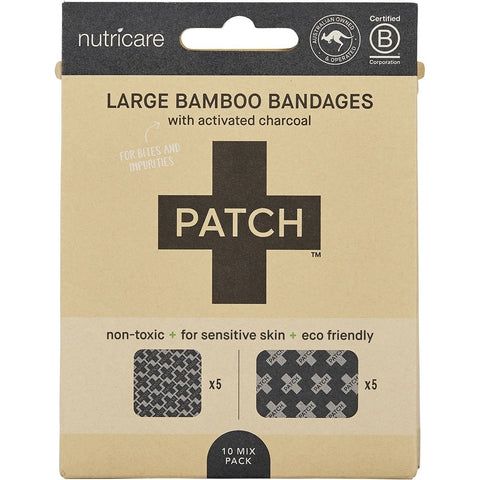 PATCH Adhesive Large Bamboo Bandages Charcoal - Bites & Impurities 5x10