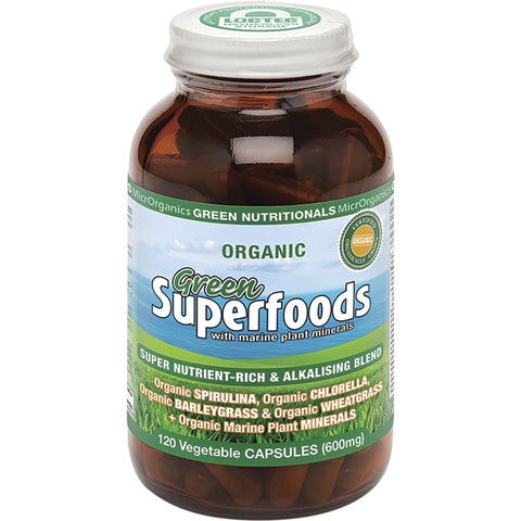 Green Nutritionals Organic Green Superfoods Vegan Capsules (600mg) 120