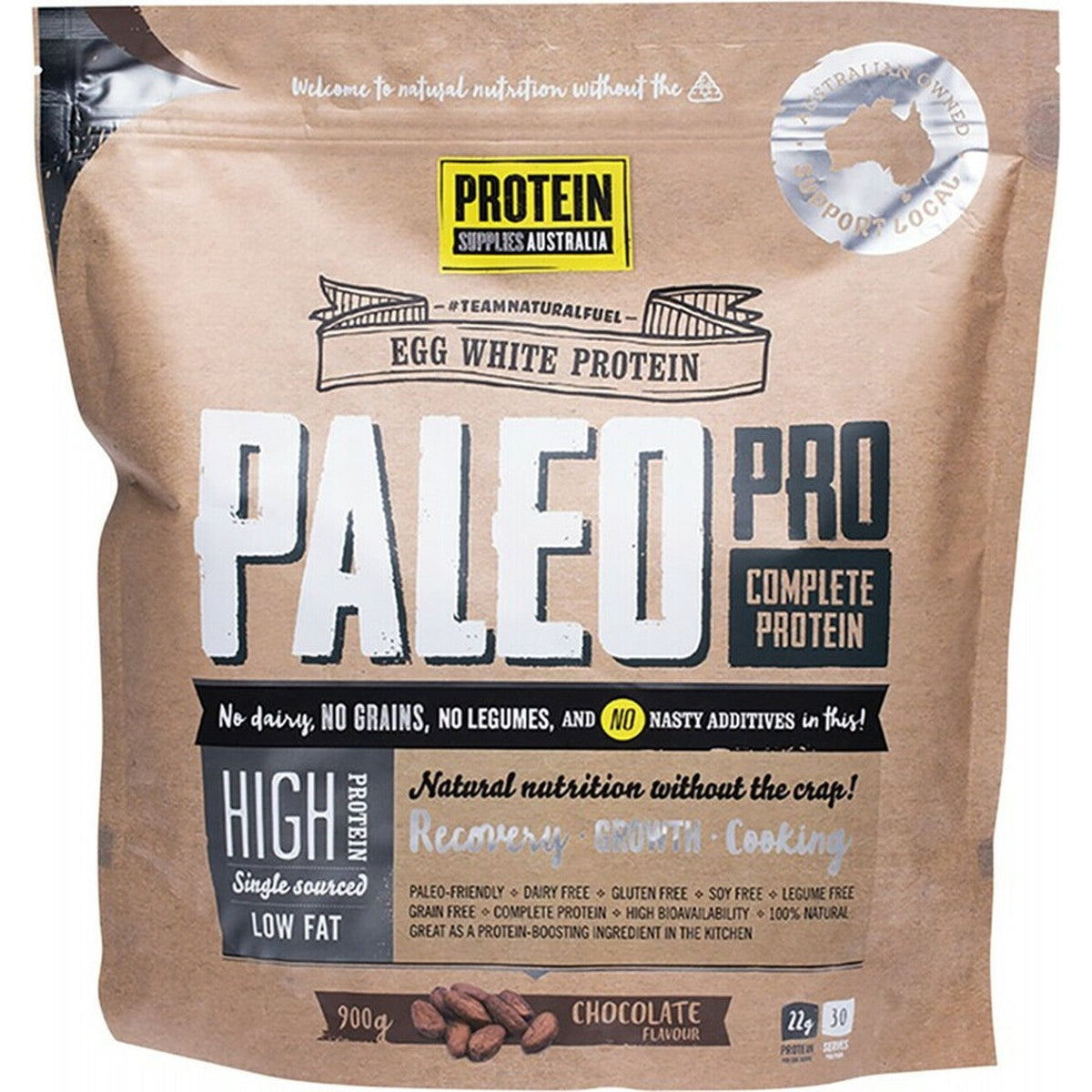 PROTEIN SUPPLIES AUSTRALIA PaleoPro Egg White Protein Chocolate 900g