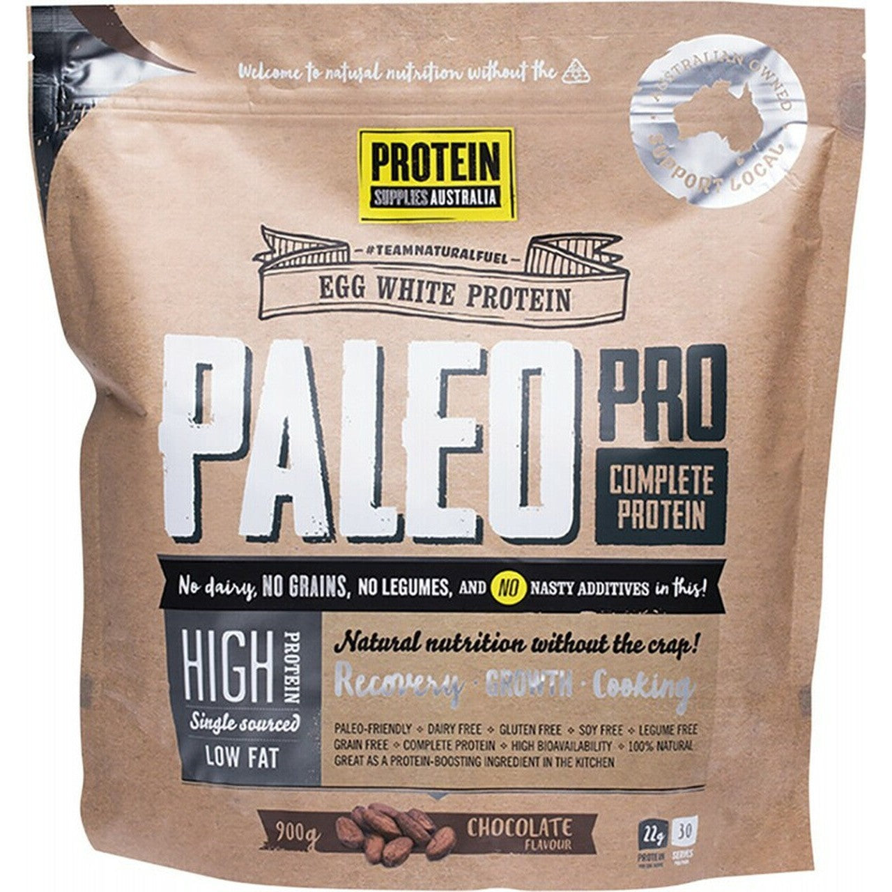 PROTEIN SUPPLIES AUSTRALIA PaleoPro Egg White Protein Chocolate 900g