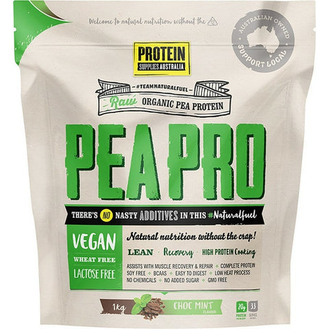 PROTEIN SUPPLIES AUSTRALIA PeaPro (Raw Pea Protein) Choc Mint 1kg
