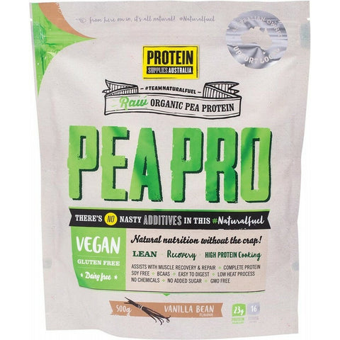 PROTEIN SUPPLIES AUSTRALIA PeaPro (Raw Pea Protein) Vanilla Bean 500g