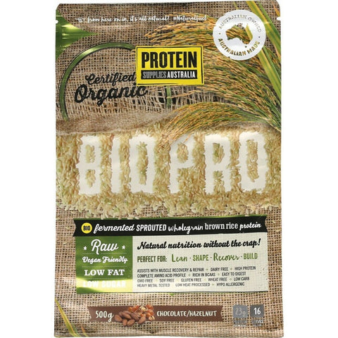 PROTEIN SUPPLIES AUSTRALIA BioPro (Sprouted Brown Rice) Chocolate & Hazelnut 500g