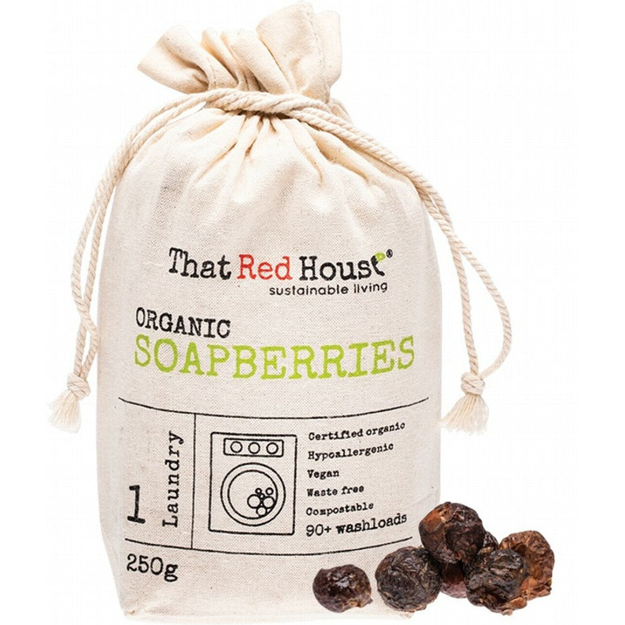 THAT RED HOUSE Organic Soapberries 90+ Washloads 250g