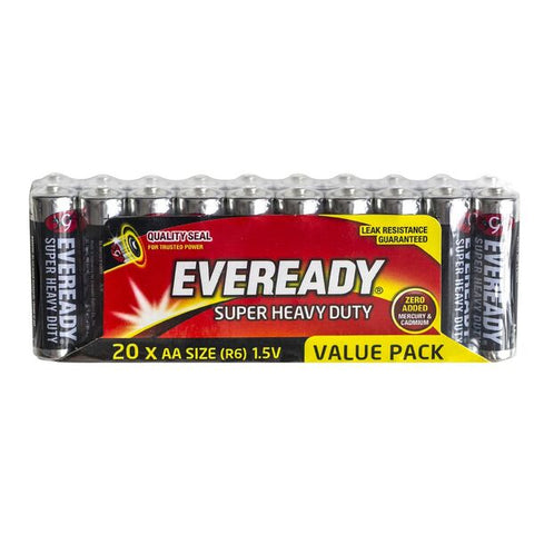 Eveready Super Heavy Duty AA Batteries 20 Pack