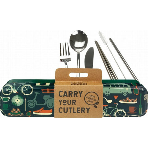 RETROKITCHEN Carry Your Cutlery - Retro Man Stainless Steel Cutlery Set 1