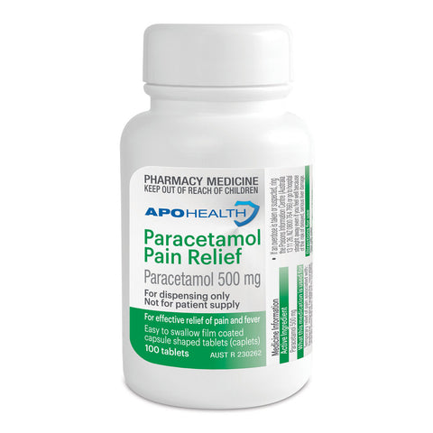 APOHEALTH Paracetamol Pain Relief 500mg 100 Tablets Bottle