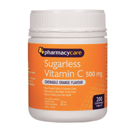 Pharmacy Care Sugarless Vitamin C 500mg Orange 200 Tablets