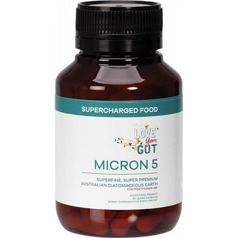 SUPERCHARGED FOOD Love Your Gut Capsules Micron 5 Diatomaceous Earth 90