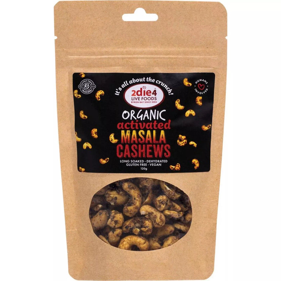 2die4 Live Foods Organic Activated Masala Cashews 300g