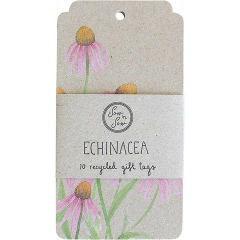 SOW 'N SOW Recycled Gift Tags - 10 Pack Echinacea 10