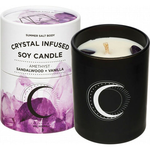 SUMMER SALT BODY Crystal Infused Soy Candle Amethyst - Sandalwood & Vanilla 1