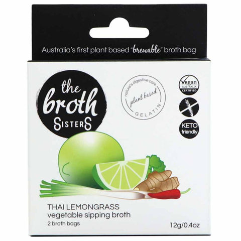 THE BROTH SISTERS Vegetable Sipping Broth Bags Thai Lemongrass 2