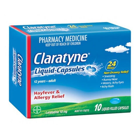 Claratyne Hayfever & Allergy Relief Antihistamine Liquid 10 Capsules