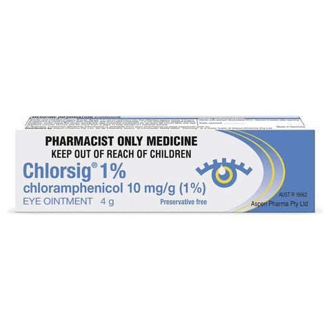 Chlorsig Eye Ointment 4g (S3) Only 1 per Customer