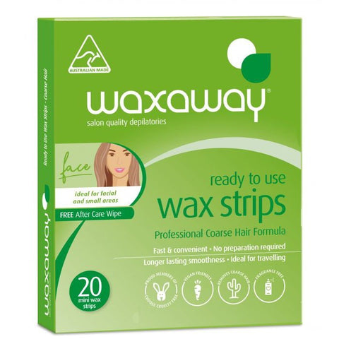 Waxaway Ready to Use Facial Wax Strips 20pk