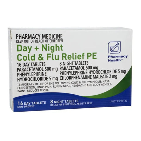PHarmacy health DAY + NIGHT COLD & FLU PE 24 TAB